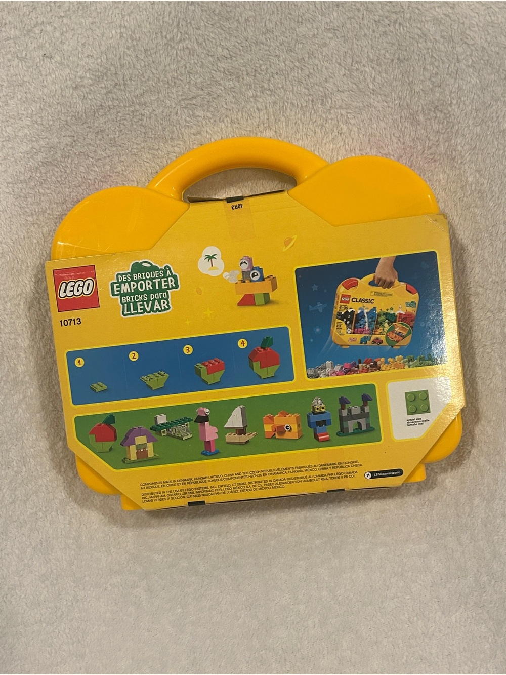 LEGO Classic Yellow Carrying Case with Multi-Color Bricks Brand new!